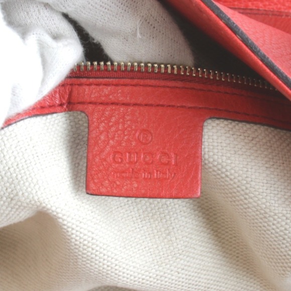 GUCCI Red Leather Tote Bag - Picture 8 of 12
